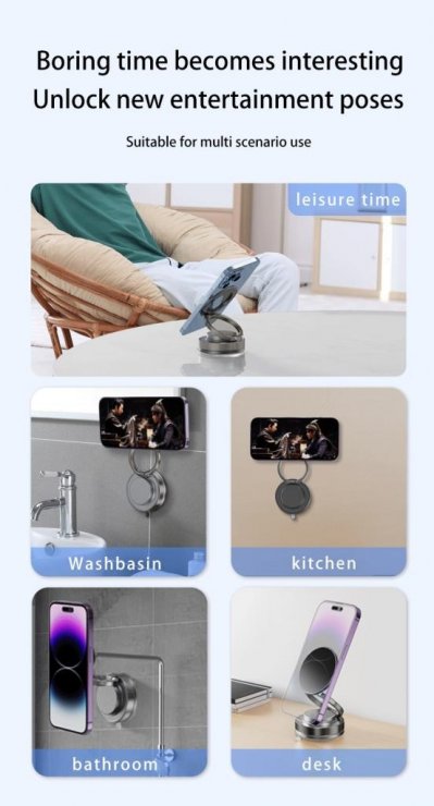 Imagine Suport cu ventuza pentru smartphone montare cu magnet Negru, XO C177