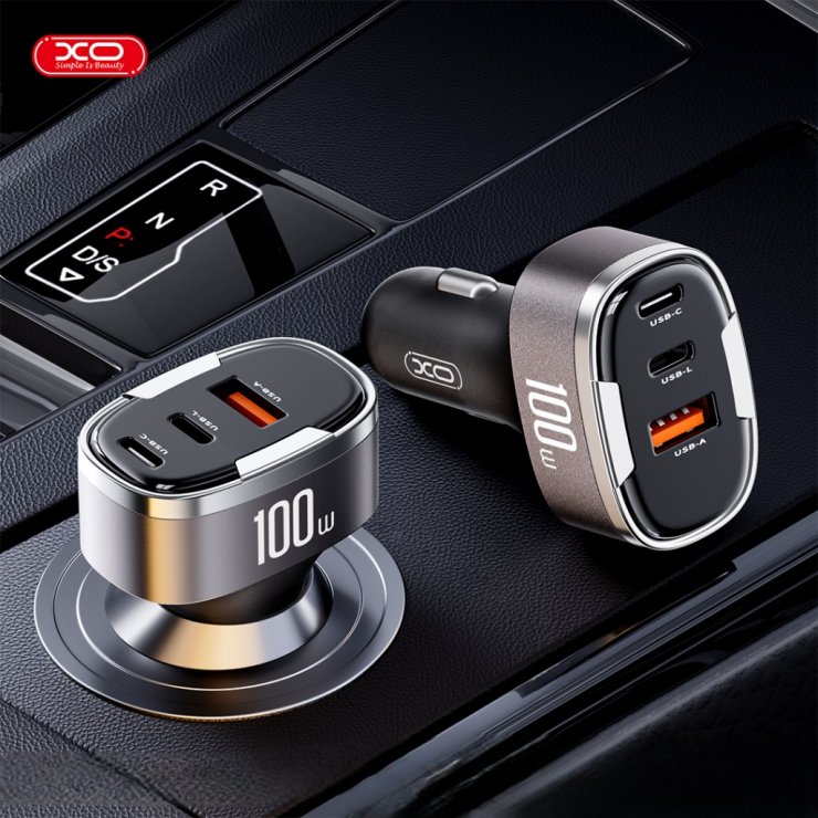 Imagine Incarcator auto USB-A + USB type C + Lightning 100W, XO CC61