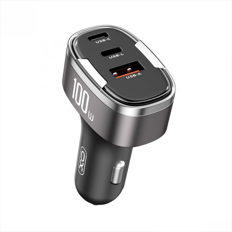 Imagine Incarcator auto USB-A + USB type C + Lightning 100W, XO CC61