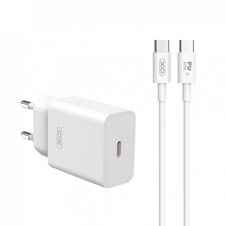 Imagine Incarcator priza USB-C 20W + Cablu USB type C, XO L126-CC