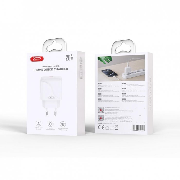 Imagine Incarcator priza USB-C 20W Alb, XO L141