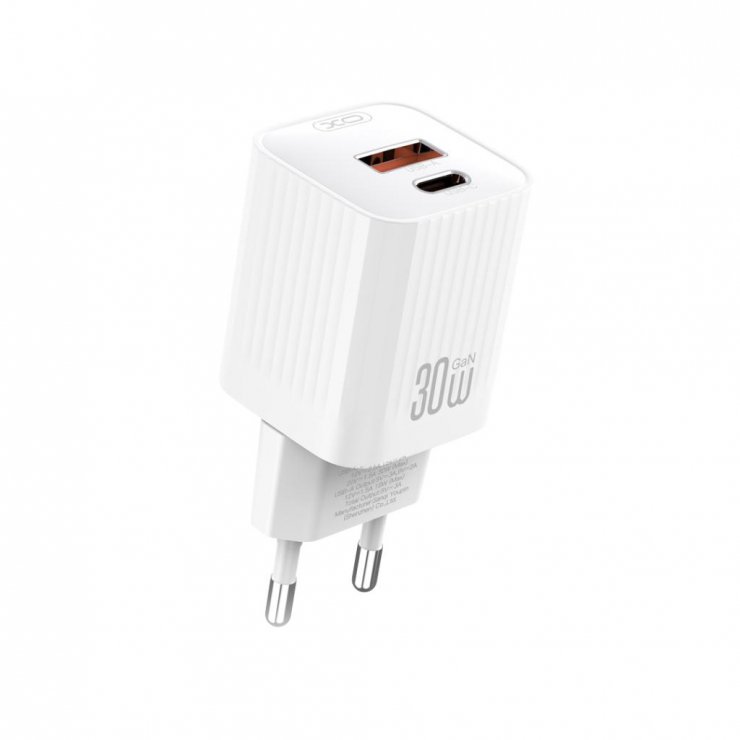 Imagine Incarcator priza 1 x USB-A + 1 x USB-C 30W + cablu USB type C Alb, XO L149