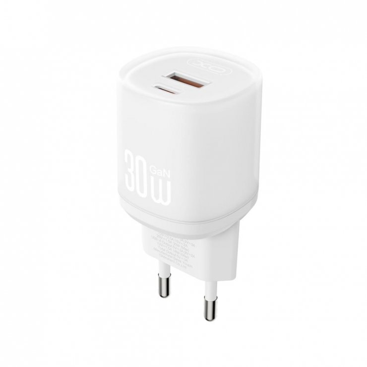 Imagine Incarcator priza 1 x USB-A + 1 x USB-C 30W Alb + cablu USB type C, XO L151