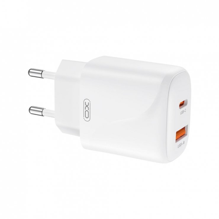 Imagine Incarcator priza USB-A + USB-C 20W Alb, XO L158