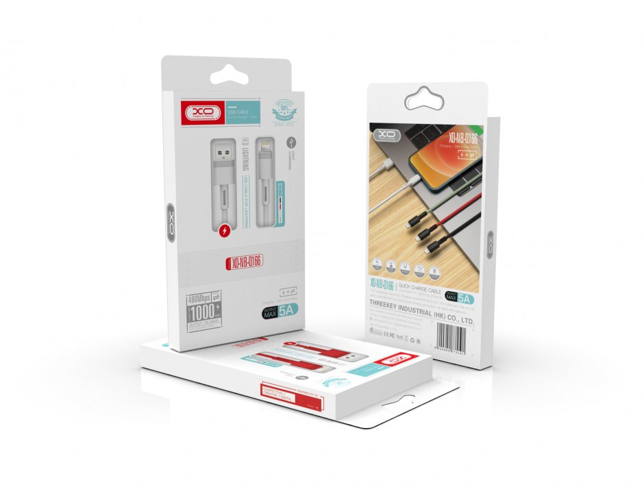 Imagine Cablu USB-A la USB type C 5A 1m Negru, XO NB-Q166