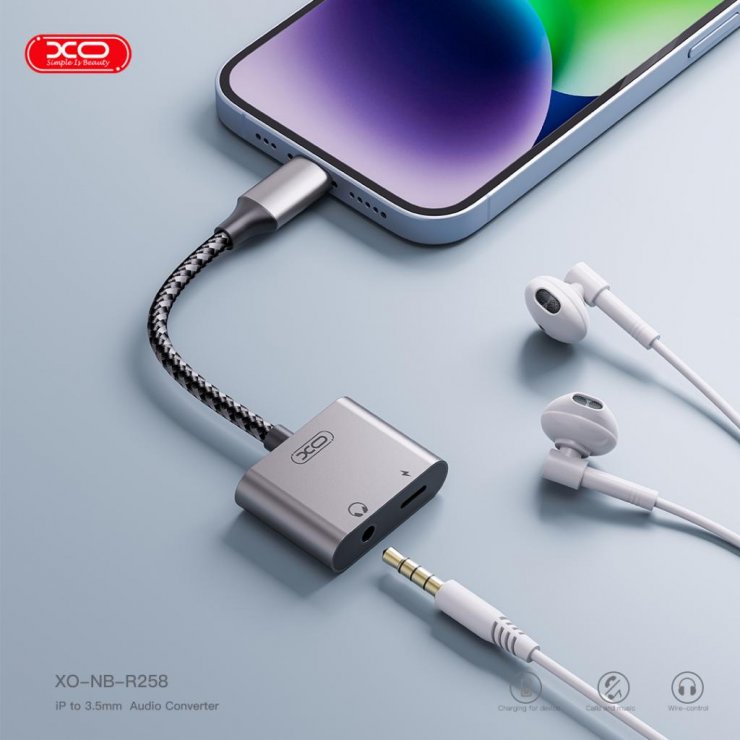 Imagine Adaptor Lightning la jack stereo 3.5mm + Lightning T-M, XO NB-R258B