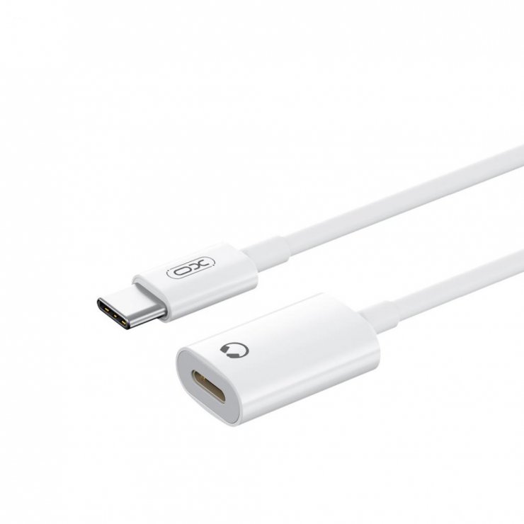Imagine Adaptor audio USB type C la Lightning T-M 12cm Alb, XO NB-R268B