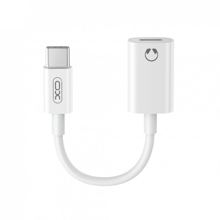 Imagine Adaptor audio USB type C la Lightning T-M 12cm Alb, XO NB-R268B