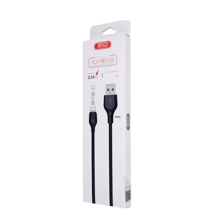 Imagine Cablu USB-A la USB type C 2.1A 1m Negru, XO NB103