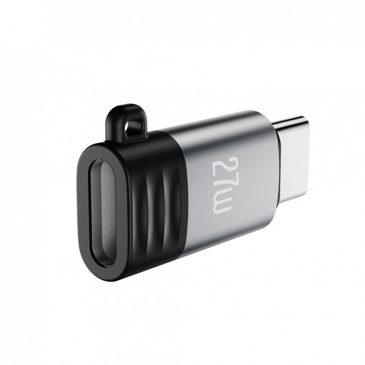 Imagine Adaptor audio Lightning la USB type C 27W pentru breloc M-T Negru, XO NB263A