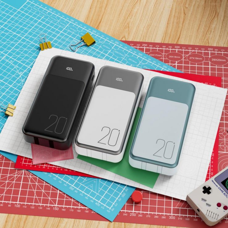 Imagine Power bank 20000 mAh 22.5W cu display + cablu USB-C/Lightning Alb, XO PR249