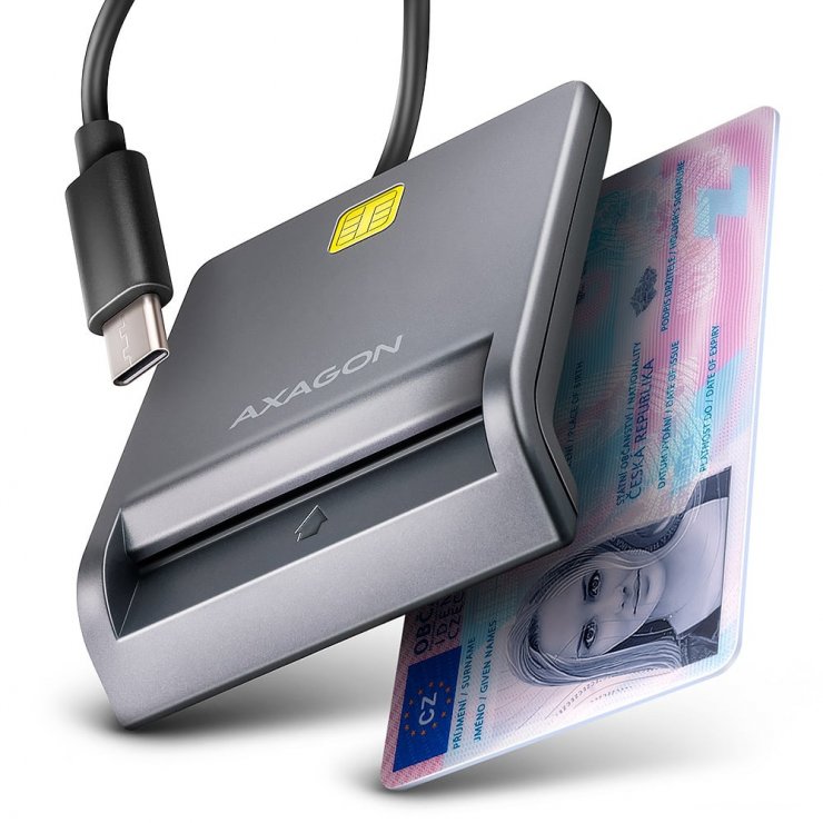 Imagine Cititor electronic carti de identitate Smart Card USB type C, CRE-SM3TC