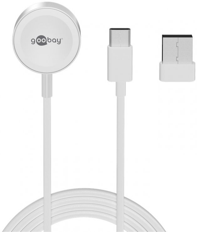 Imagine Cablu USB type C pentru incarcare Apple Watch + adaptor USB-A 1m, Goobay G65343