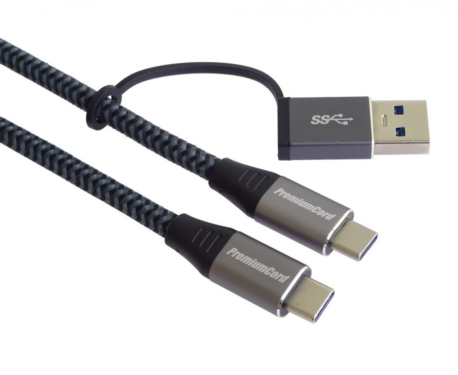 Imagine Cablu USB 3.2 Gen2 type C + adaptor USB-A T-T 3A/60W 2m, ku31cq2