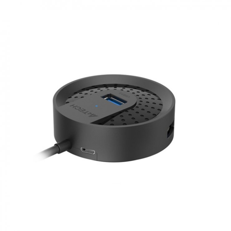 Imagine HUB  USB 3.2-A la 4 x USB-A 1m Negru, A4Tech HUB-30-BK