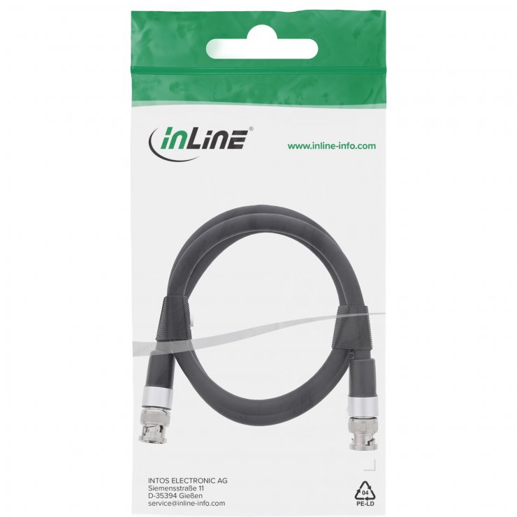 Imagine Cablu video BNC 12G-SDI 4K60Hz 75 Ohm T-T 1m, InLine IL10801S