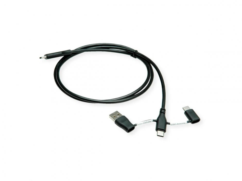 Imagine Cablu USB 2.0 type C la USB type C cu A+C Data Lane Blockers 1m, Roline 11.02.8349