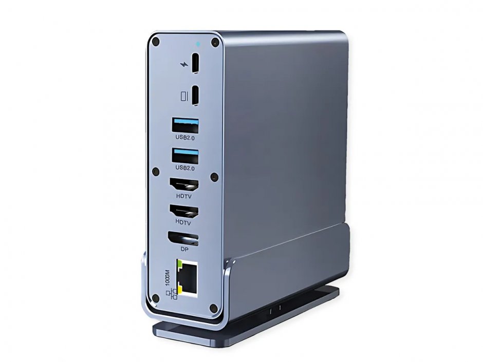 Imagine Docking station USB type C la HDMI/DP 4K60/Gigabit Ethernet/USB-A/USB-C + PD, SD/microSD, Audio, Value 12.99.1142