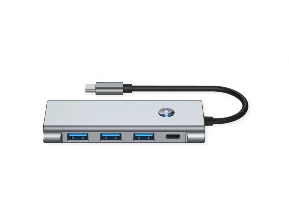 Imagine Docking station USB type C la HDMI 4K60Hz/3x USB 3.2-A/1x SD,Micro SD + PD, Value 12.99.1144