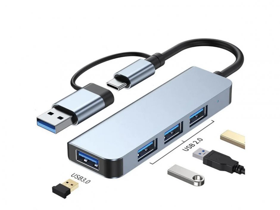 Imagine HUB USB type C/USB-A cu 3 x USB 2.0-A + USB 3.2-A, Value 12.99.1145