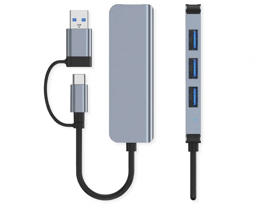Imagine HUB USB type C/USB-A cu 3 x USB 2.0-A + USB 3.2-A, Value 12.99.1145