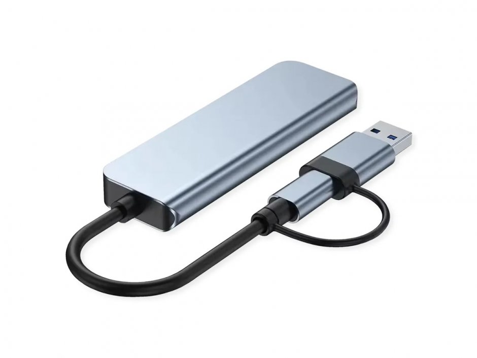 Imagine HUB USB type C/USB-A cu 3 x USB 2.0-A + USB 3.2-A, Value 12.99.1145