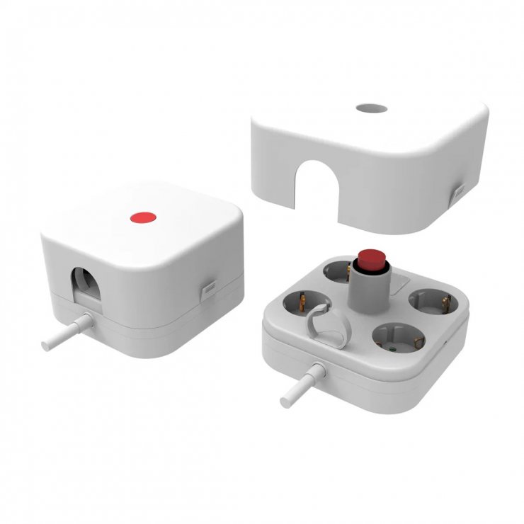 Imagine Prelungitor Schuko cu 4 prize Switch ON/OFF 1.5m + carcasa Alb, Value 19.99.0973