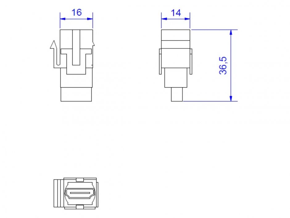 Imagine Modul keystone HDMI 4K Alb, Bachmann 918.0411
