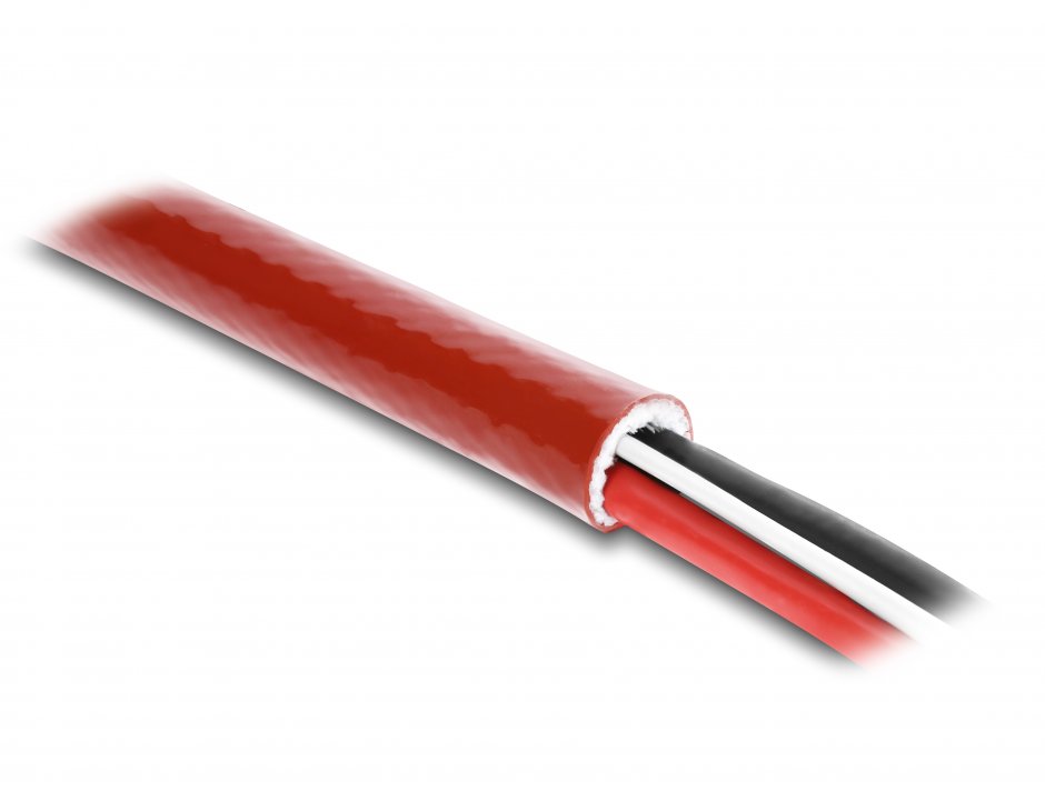 Imagine Manson anti incendiu 3m x 10mm silicon Rosu, Delock 19095