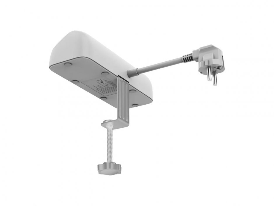 Imagine Prelungitor cu 3 x Schuko + 1 x USB-C + 2 x USB-A 1.5m Alb montare birou, Value 19.99.1034