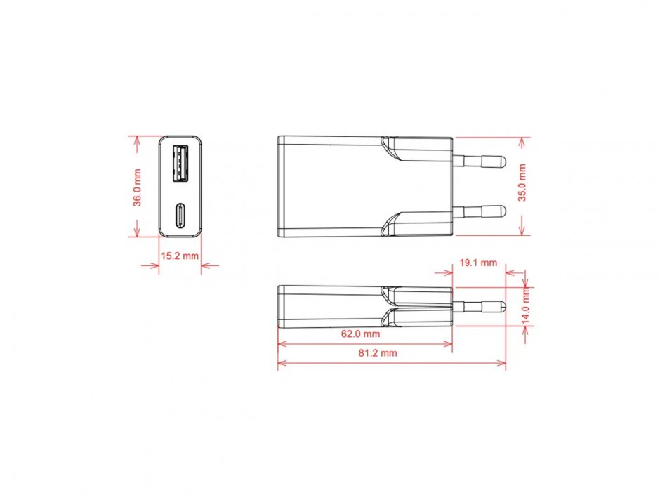 Imagine Incarcator priza USB-A + USB-C 30W Alb, Value 19.99.1111