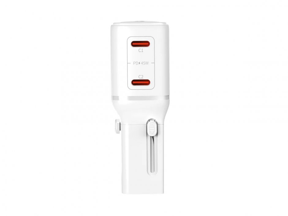 Imagine Incarcator priza EU/UK/US cu 2 x USB-C 45W Alb, Value 19.99.1114