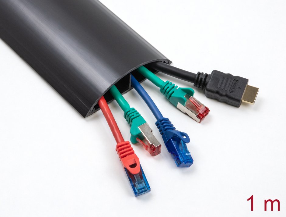 Imagine Canal cablu PVC 89 x 21 mm - 1m Negru, Delock 20712