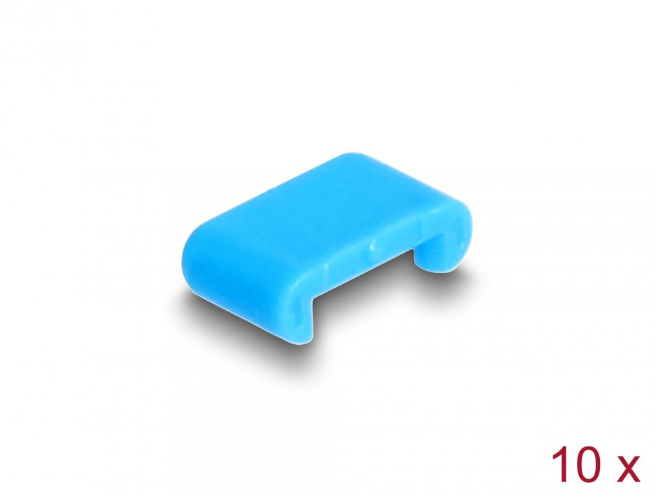 Imagine Set 10 buc port blocker pentru USB type C mama Blue, Delock 20950