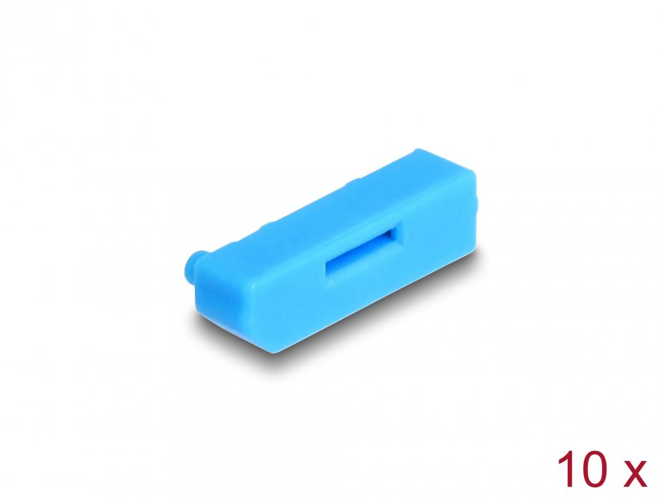 Imagine Set 10 buc port blocker pentru Displayport mama Blue, Delock 20951