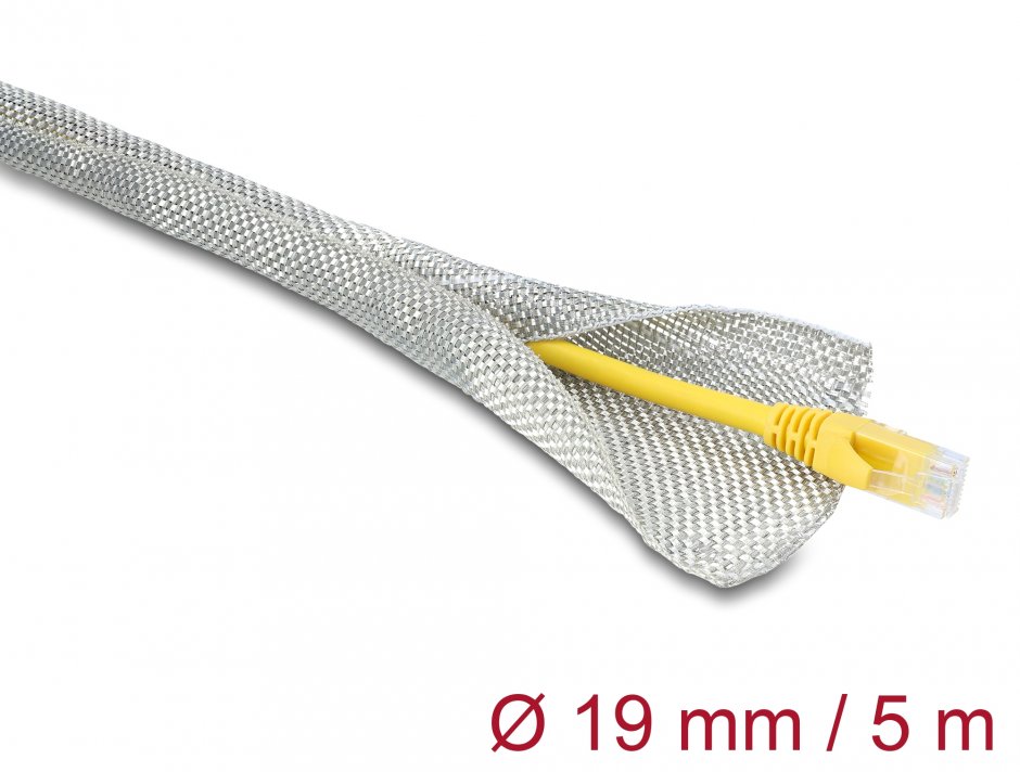 Imagine Plasa cu auto-inchidere pentru organizare cabluri 5mx19mm ecranare EMC, Delock 20994
