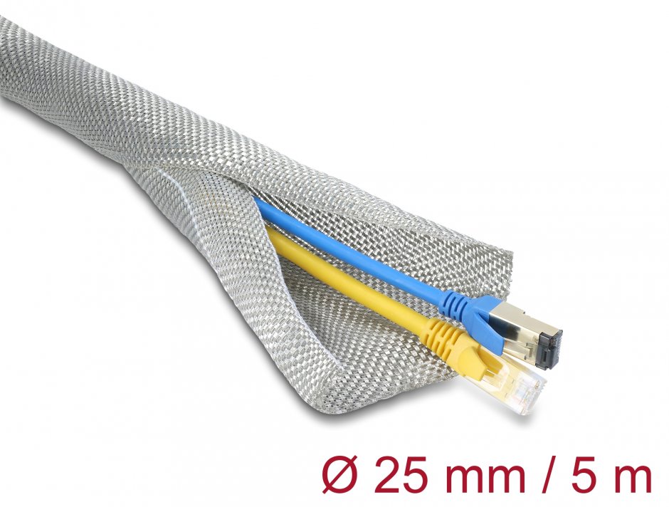 Imagine Plasa cu auto-inchidere pentru organizare cabluri 5mx25mm ecranare EMC, Delock 20995