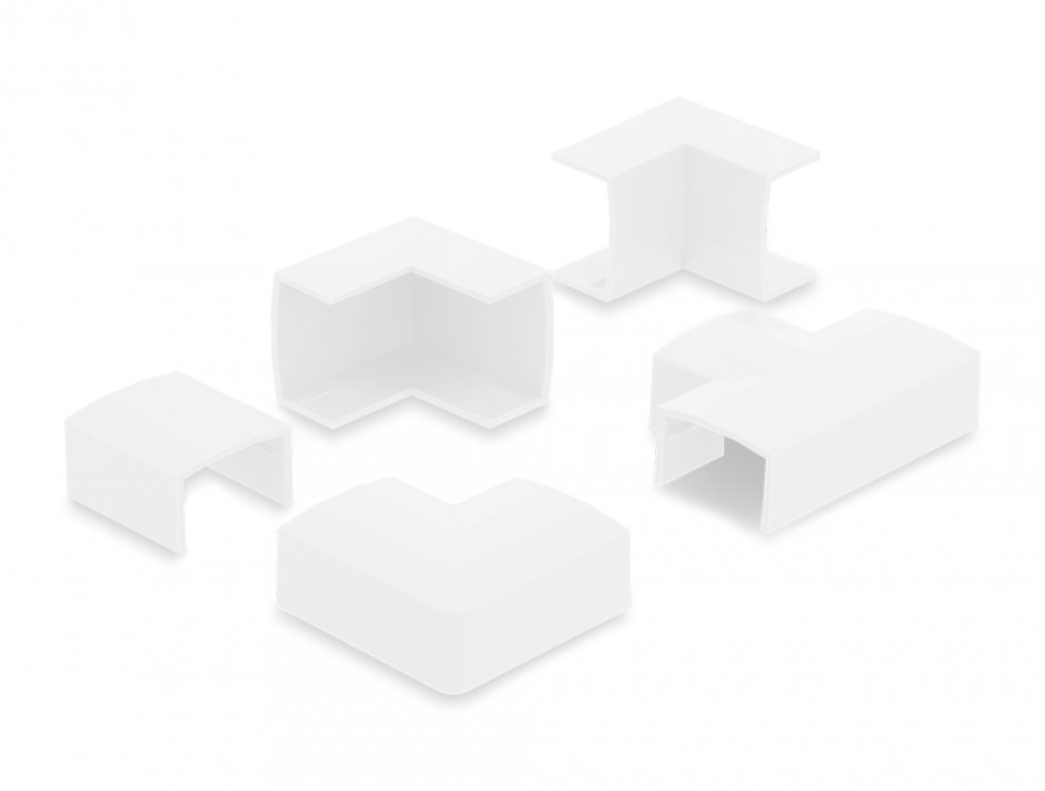 Imagine Set 5 buc conector pentru canal cablu 24x14mm Alb, Delock 22092