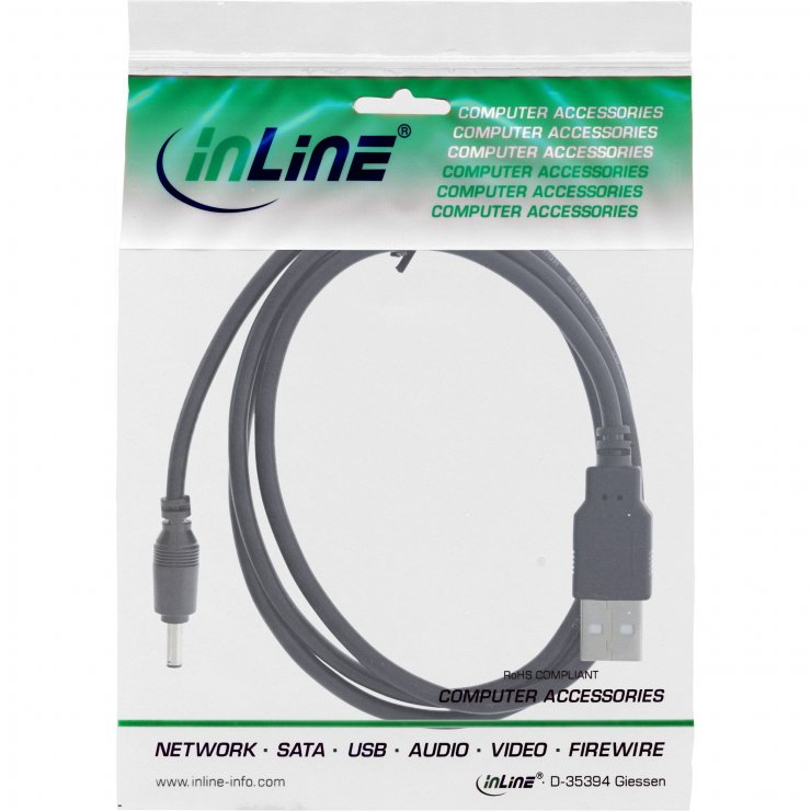 Imagine Cablu alimentare USB la DC 3.5x1.35mm 2m, InLine IL26806B
