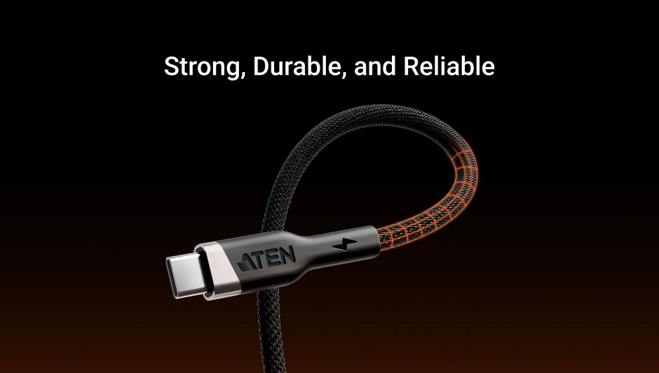 Imagine Cablu USB 2.0 type C la USB type C 240W E-Marker 1m brodat Negru, ATEN 2L-3101P240
