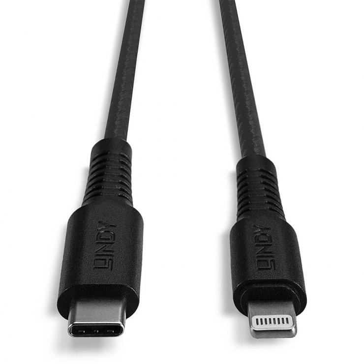 Imagine Cablu USB type C la Lightning T-T 1m rezistent, Lindy L31286