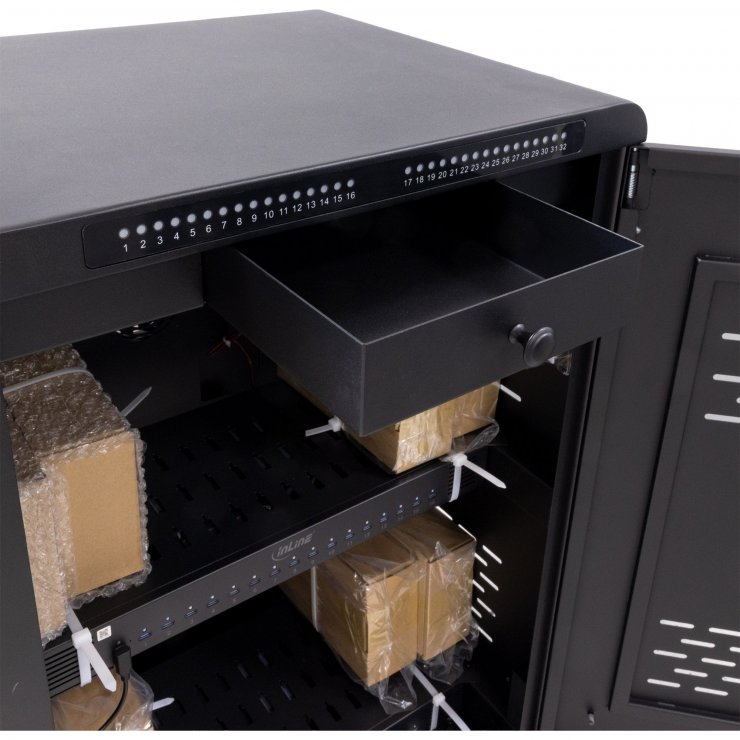 Imagine Statie de incarcare cabinet/incarcator priza 32 x USB-C 2000W PD3/QC5, InLine IL31516E