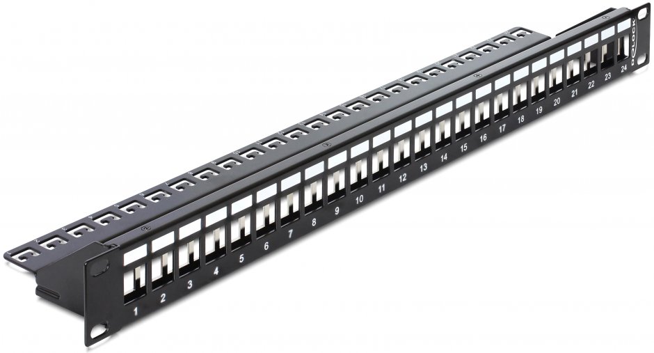 Imagine Patch Panel 19" 24 Porturi pentru keystone negru, Delock 43277
