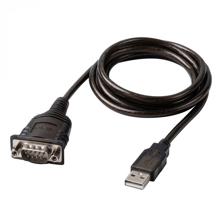 Imagine Adaptor USB-A la Serial RS232 DB9 FTDI cu COM Retention, Lindy L43413