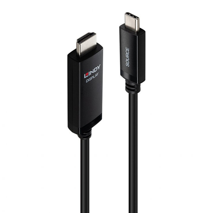 Imagine Cablu USB type C la HDMI 8K60Hz/4K144Hz T-T 2m Negru, Lindy L43434