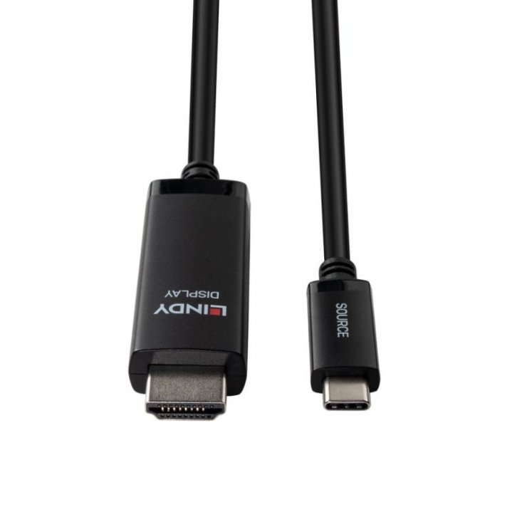 Imagine Cablu USB Type C la HDMI 8K60Hz/4K144Hz T-T 3m, Lindy L43435