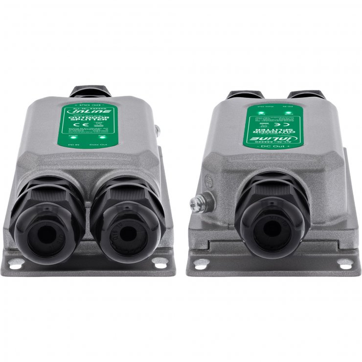 Imagine Splitter PoE++ IK10 60W/12V 1 Gb/s pentru exterior IP67, InLine IL44432G