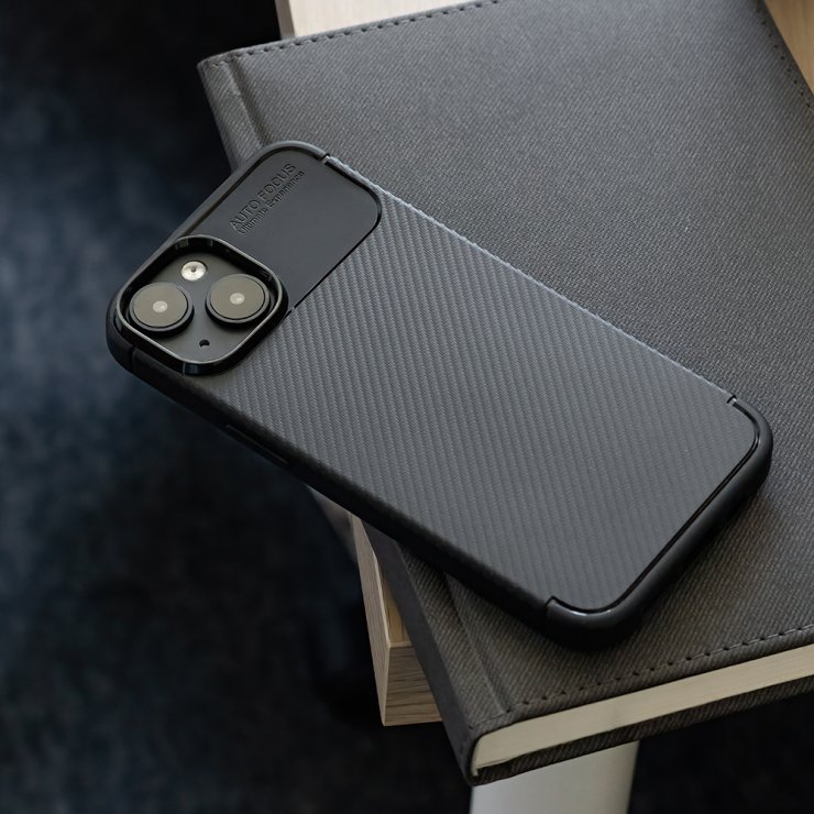 Imagine Husa pentru iPhone 17 Pro/iPhone 18 Pro TPU Carbon Black, TFO
