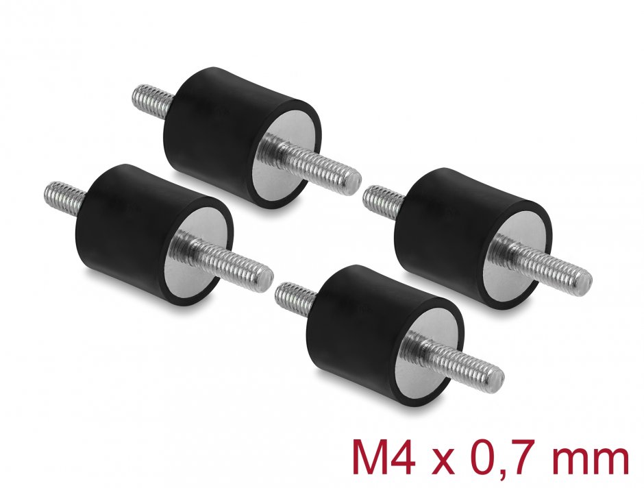 Imagine Set 4 buc amortizor vibratii M4x0.7mm/15x15mm, Delock 60799