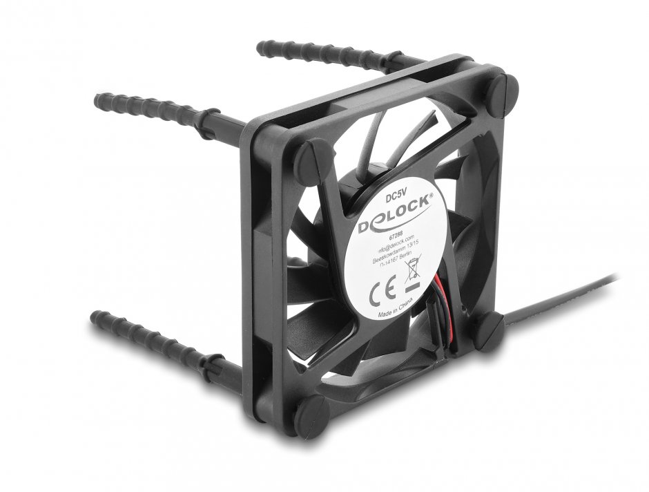 Imagine Set 50 buc suport antivibratie din silicon pentru ventilator Negru, Delock 60984